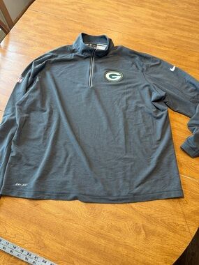 Nike Charcoal Gray Green Bay Packers Half-Zip Pullover
